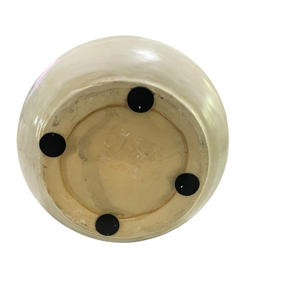 VTG Turnip Shape Ceramic Vases Raku Majolica Leaf Handles - Picture 11 of 12